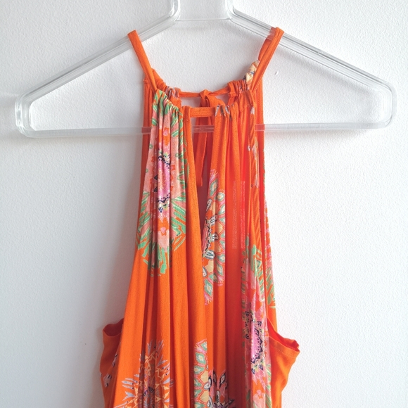 ANTHROPOLOGIE Floreat Livia Orange Halter Dress - Picture 4 of 11
